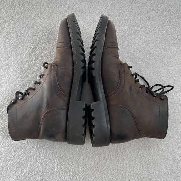 Thursday Boots Captain Lace Up Tobacco Brown Cap Toe Leather Men\'s Size 8 Read